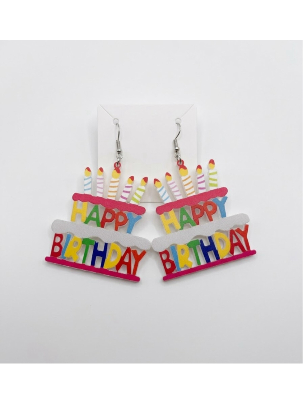 Women's Happy Birthday Cake Earrings One Size Multi-color
